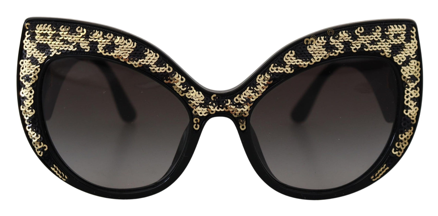 Dolce & Gabbana Black Gold Sequin Butterfly Polarized DG4326 Sunglasses | Regal Royce