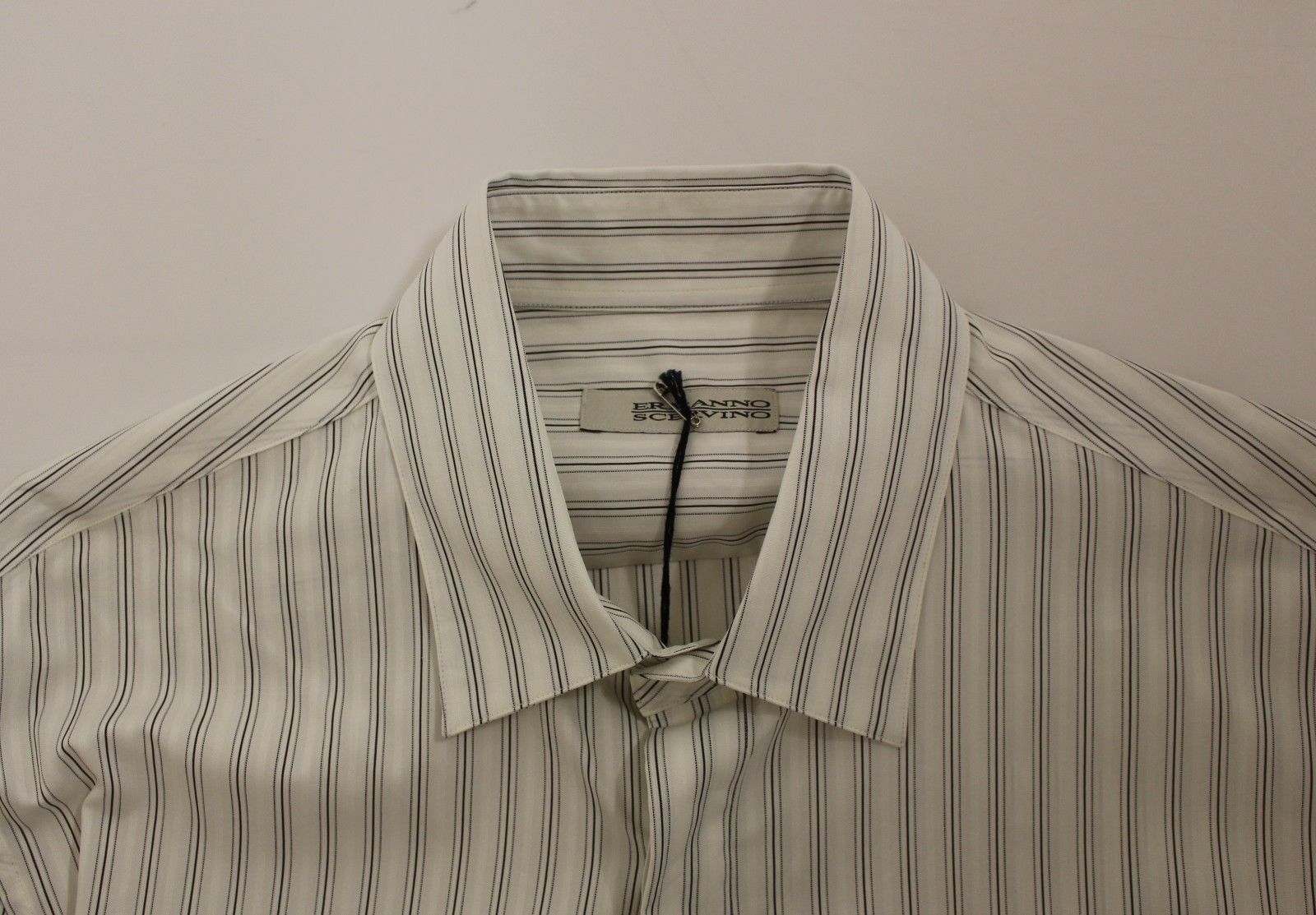 Ermanno Scervino White Black Striped Regular Fit Casual Shirt | Regal Royce