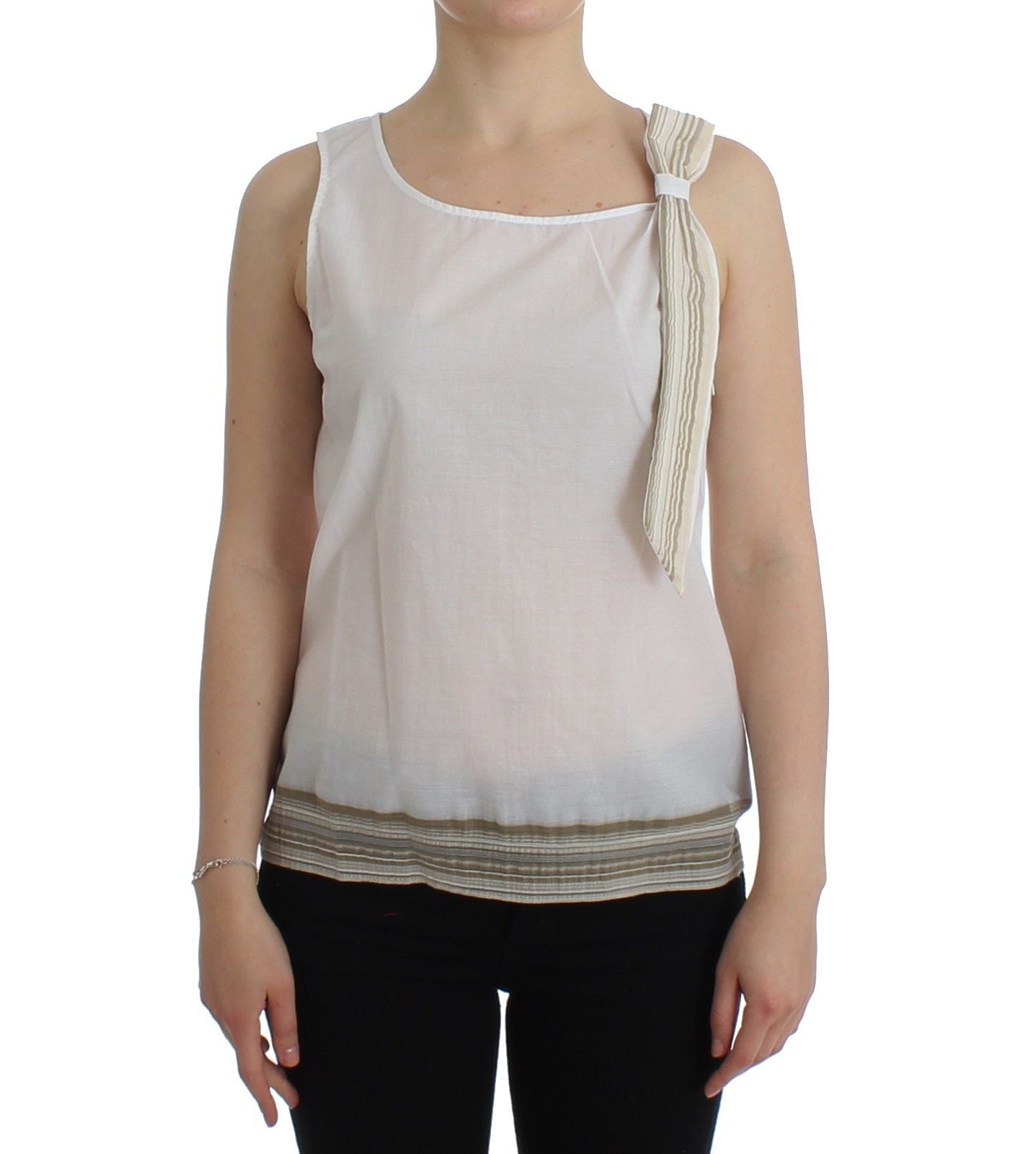 Ermanno Scervino White Top Blouse Tank Shirt Sleeveless | Regal Royce