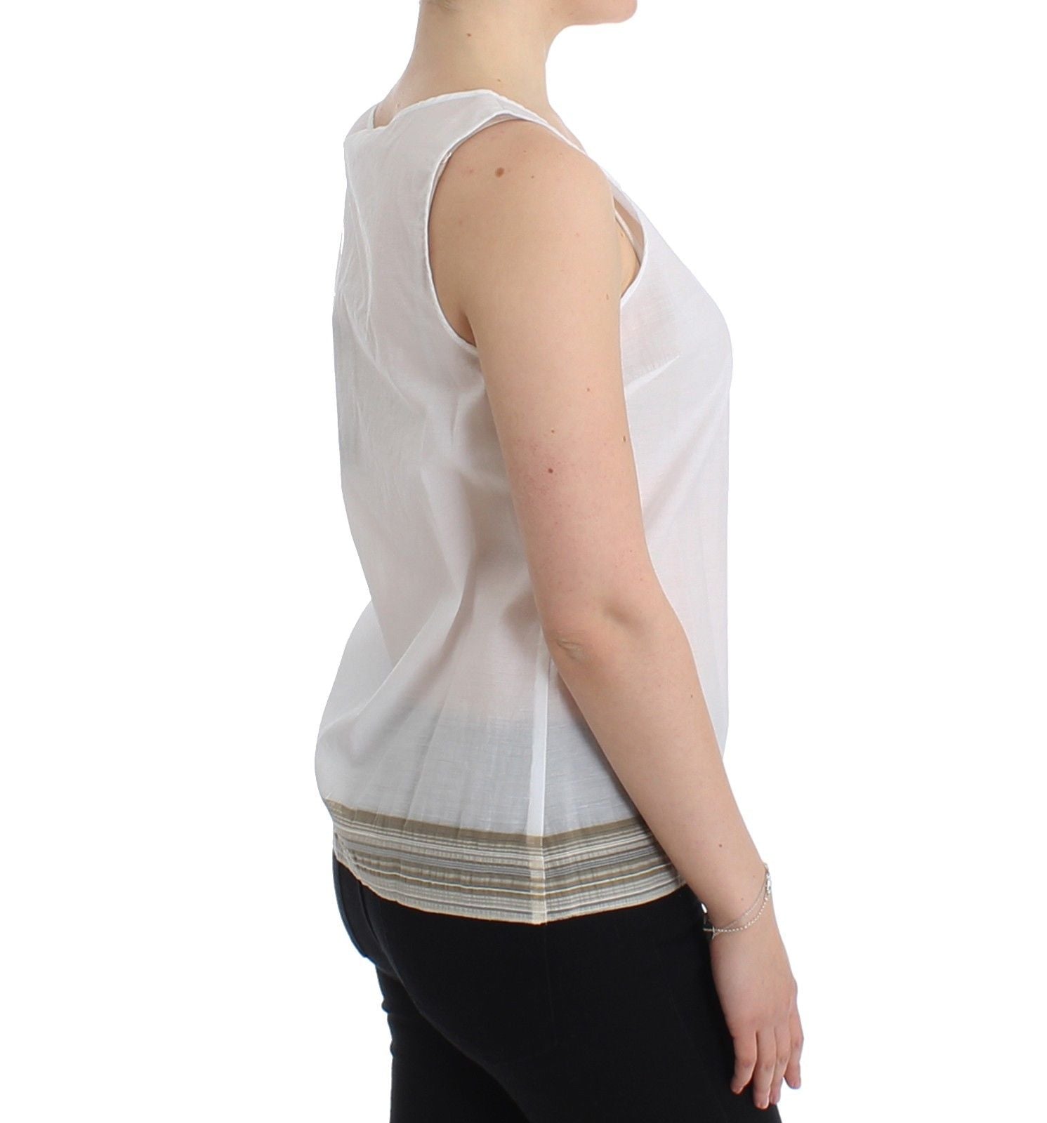 Ermanno Scervino White Top Blouse Tank Shirt Sleeveless | Regal Royce