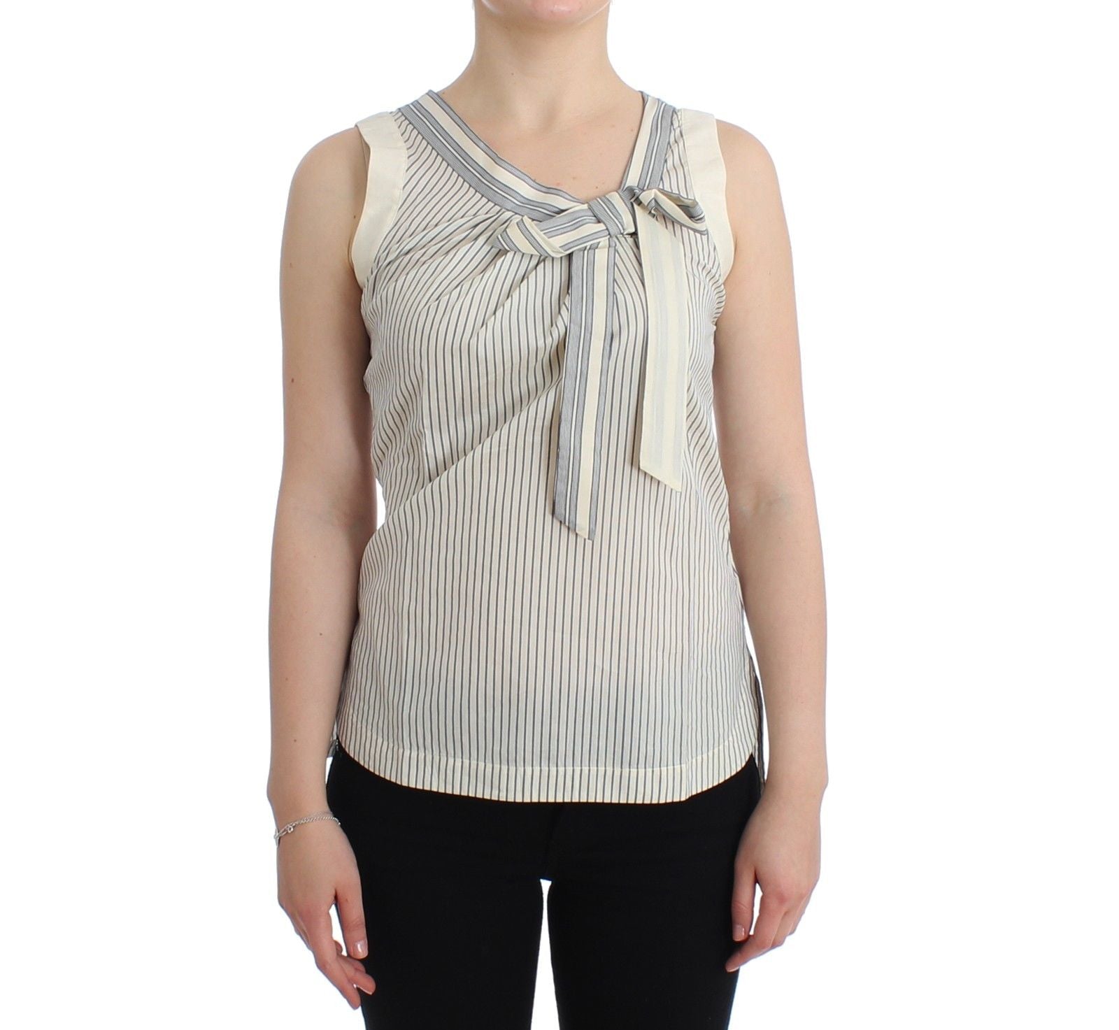 Ermanno Scervino Beachwear Striped Top Blouse Shirt Bow Tank | Regal Royce