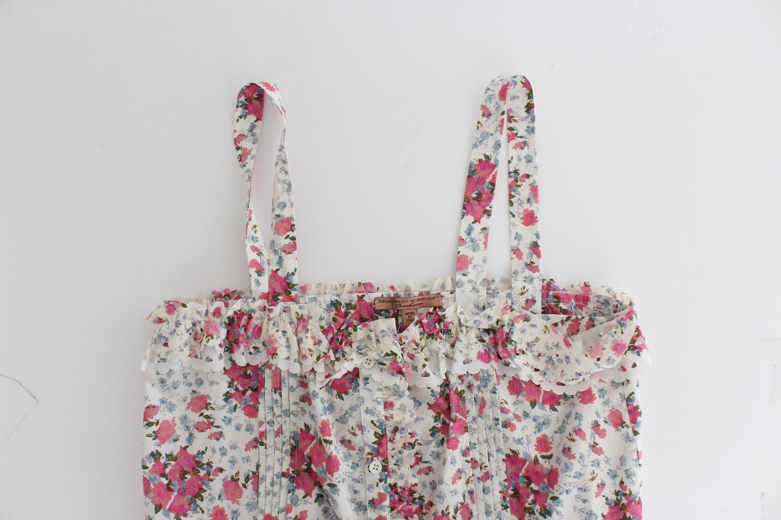 Ermanno Scervino Beachwear Pink Floral Beach Mini Dress Short | Regal Royce