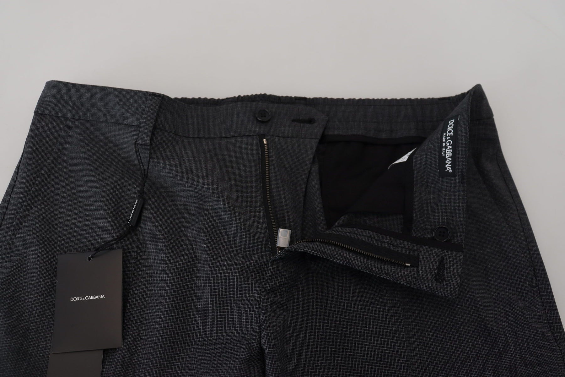 Dolce & Gabbana Gray Checked Cargo Trousers Stretch Pants | Regal Royce