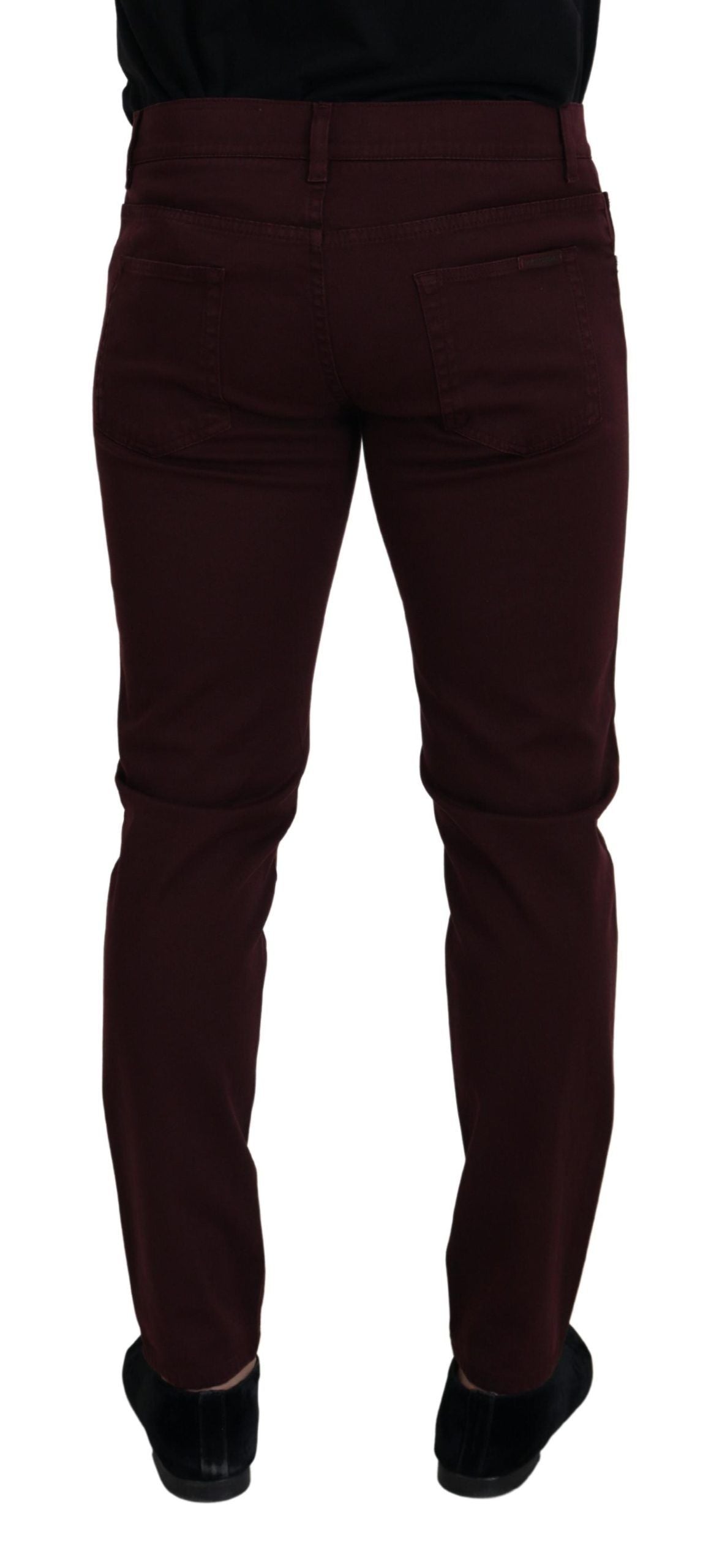 Dolce & Gabbana Bordeaux Cotton Stretch GOLD Denim Jeans | Regal Royce