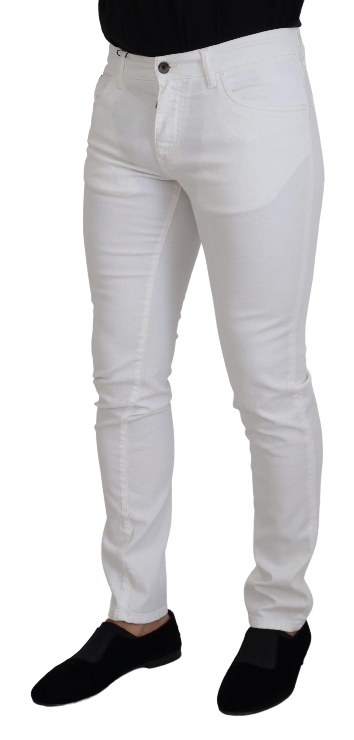 Dolce & Gabbana White Slim Skinny Stretch Cotton Denim Jeans | Regal Royce