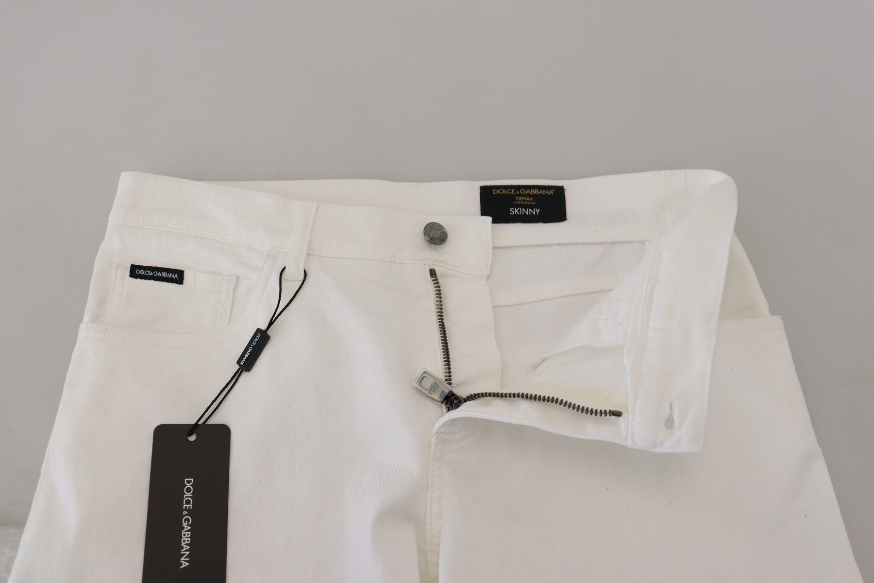 Dolce & Gabbana White Slim Skinny Stretch Cotton Denim Jeans | Regal Royce