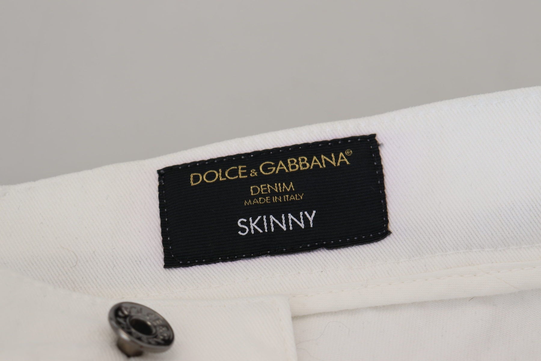 Dolce & Gabbana White Slim Skinny Stretch Cotton Denim Jeans | Regal Royce