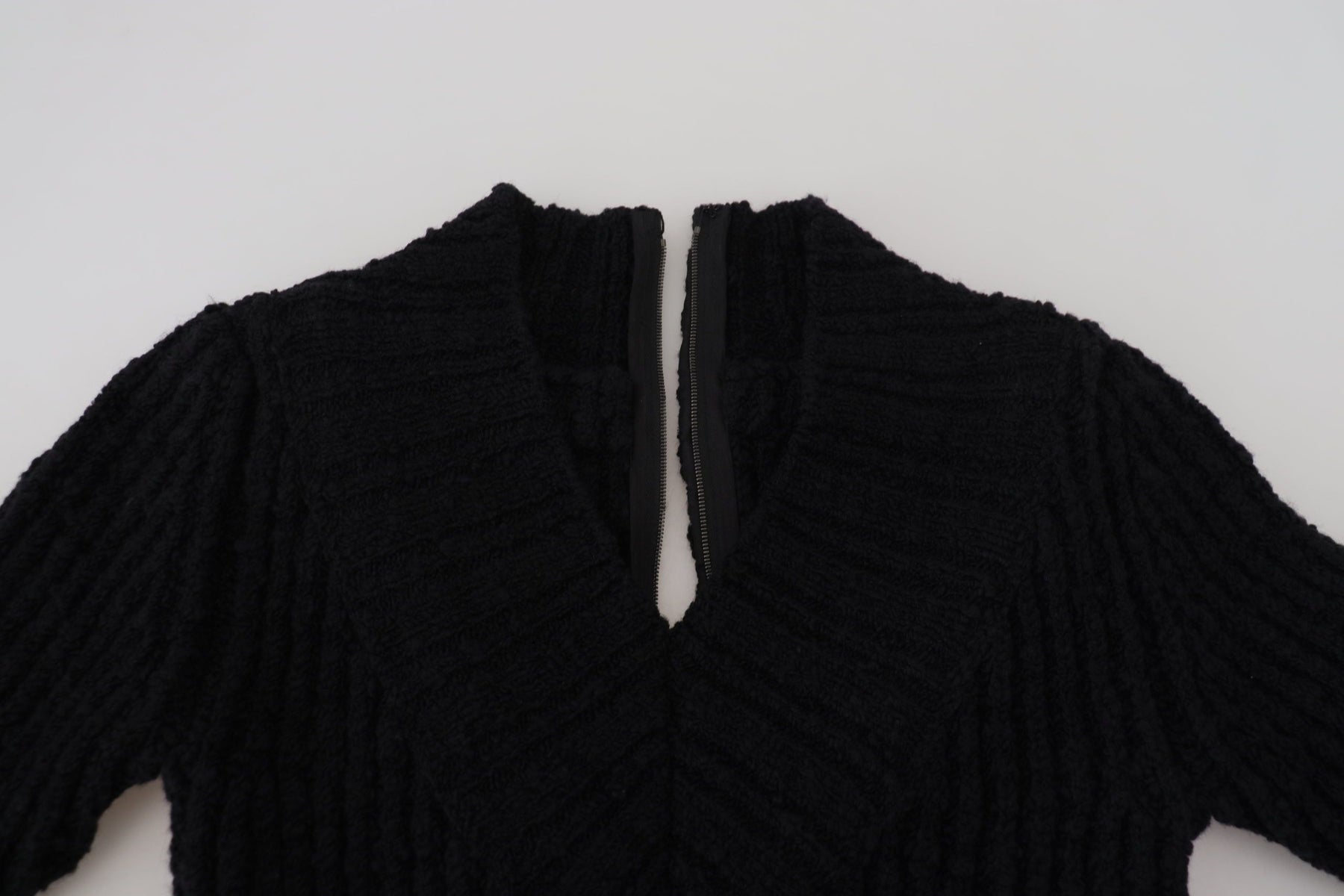 Dolce & Gabbana Black Wool Knitted Sheath Sweater Dress | Regal Royce