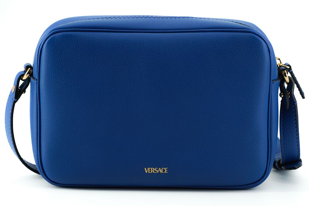 Versace Blue Calf Leather Camera Shoulder Bag | Regal Royce