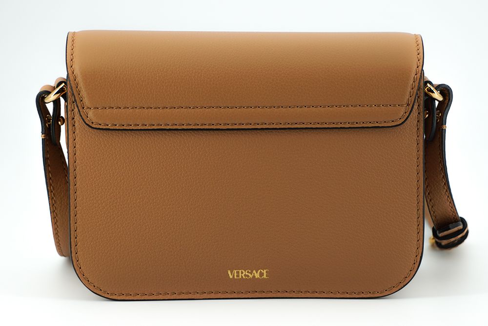 Versace Brown Calf Leather Shoulder Bag | Regal Royce