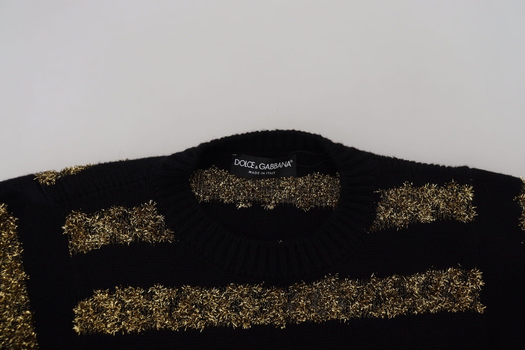 Dolce & Gabbana Black Gold D&G Crystal Cashmere Sweater | Regal Royce