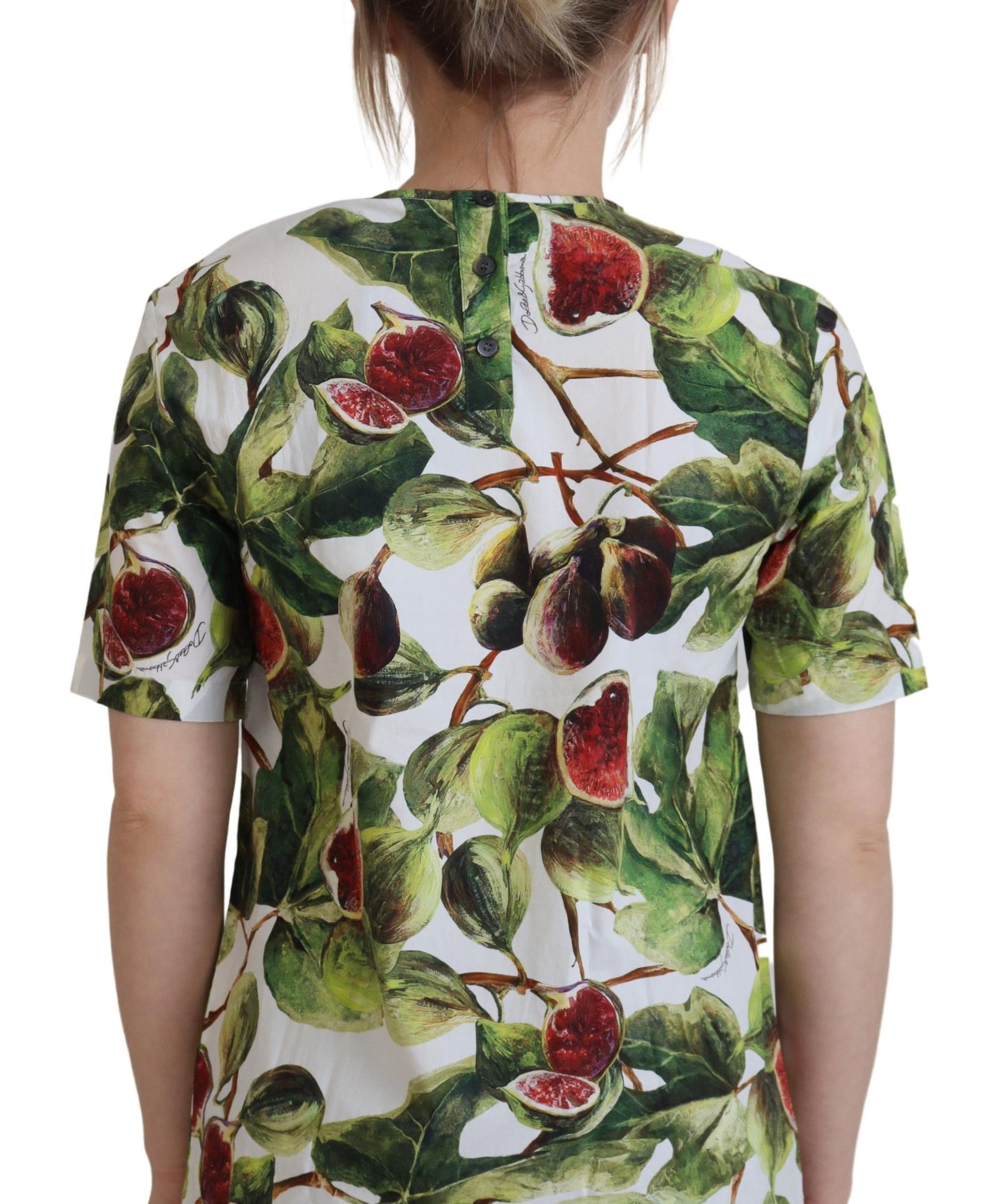 Dolce & Gabbana Crew-neck Cotton Top Blouse Fruit T-shirt | Regal Royce
