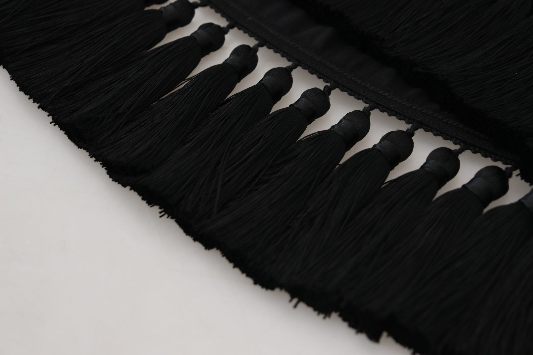 Dolce & Gabbana Black T-shirt Blouse Tassle Cotton Blouse | Regal Royce