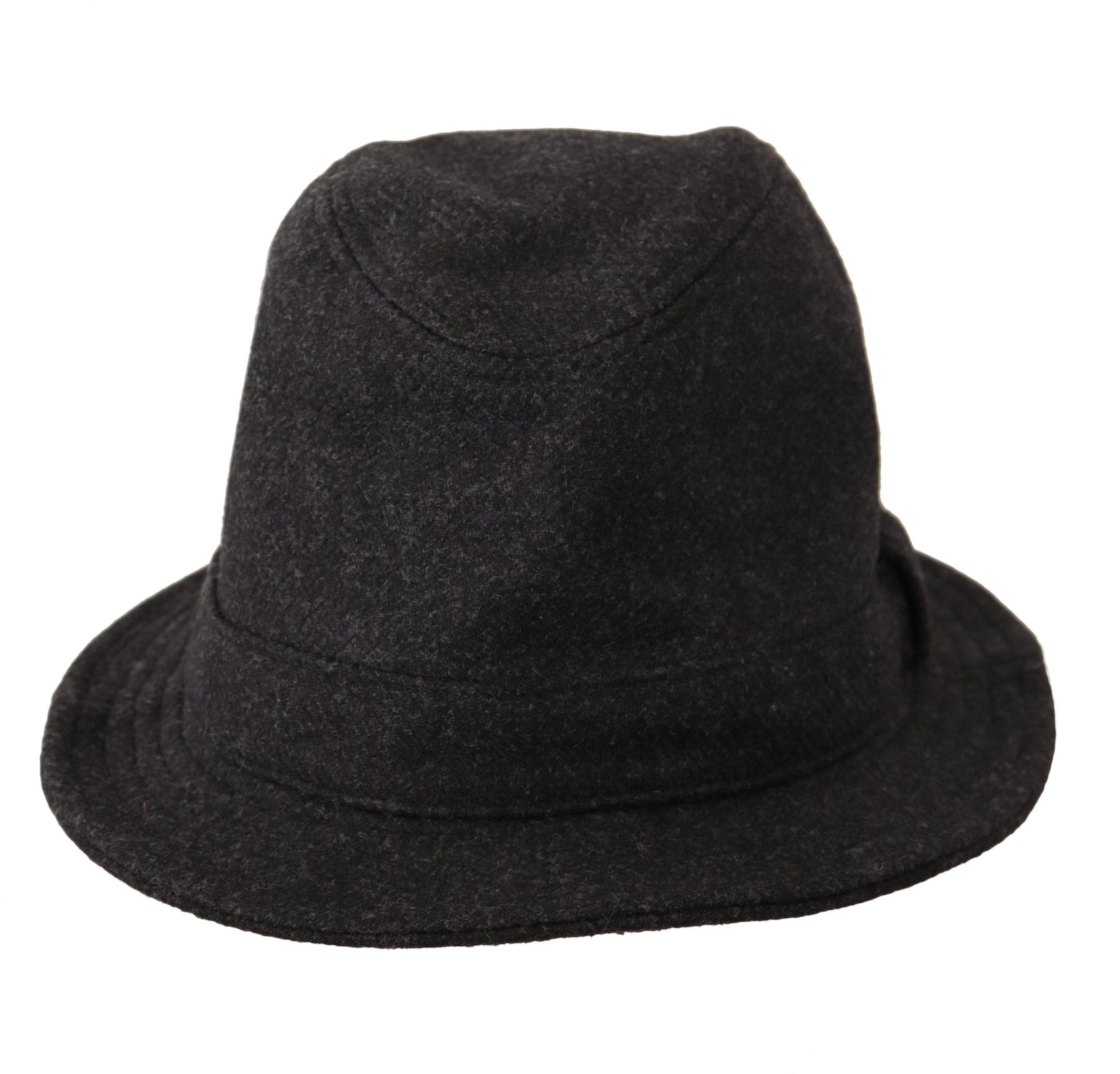 Dolce & Gabbana Gray Virgin Wool Logo Fedora Trilby Cappello Hat | Regal Royce