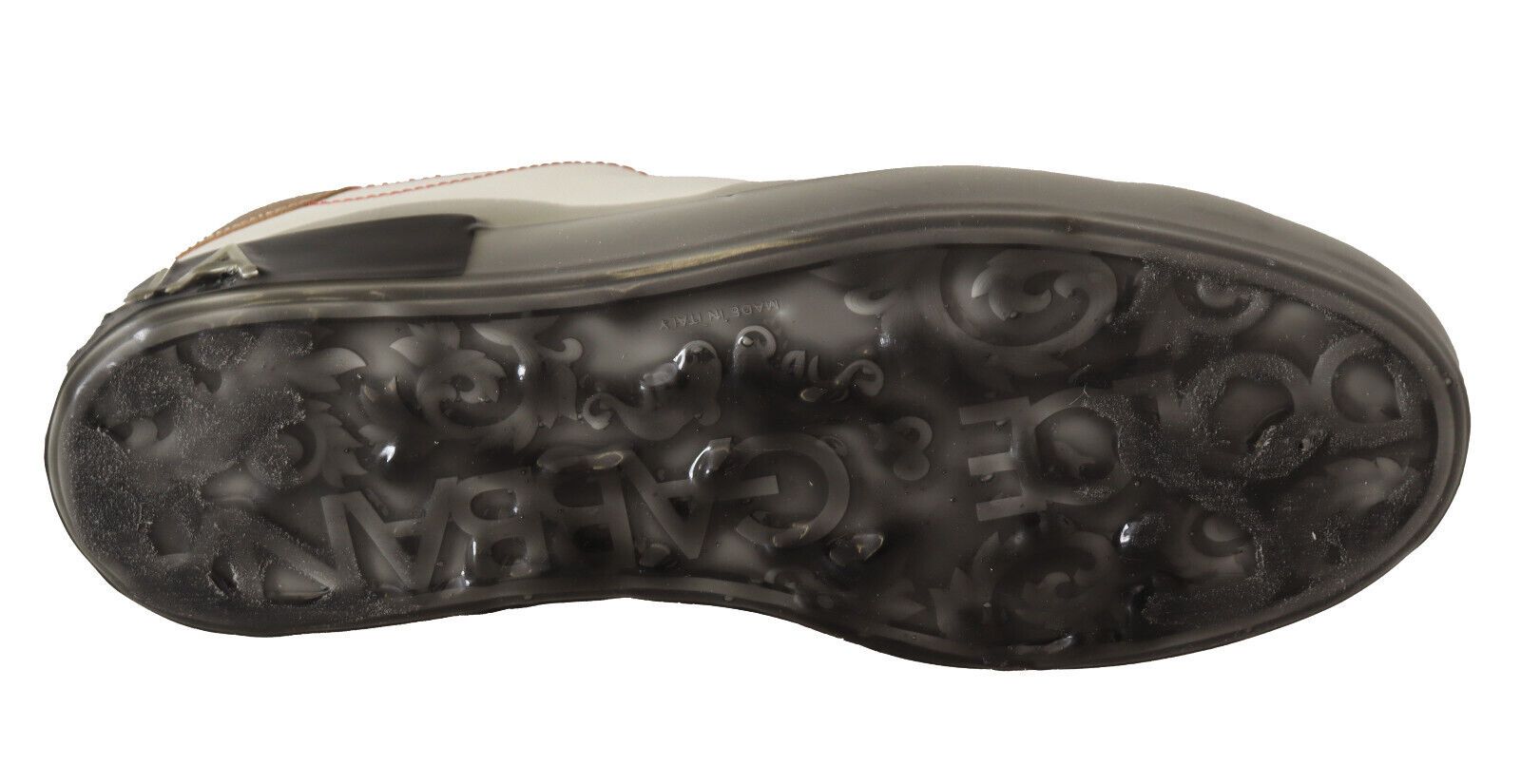 Dolce & Gabbana White Gold Leather Low Top Sneakers Casual Shoes | Regal Royce