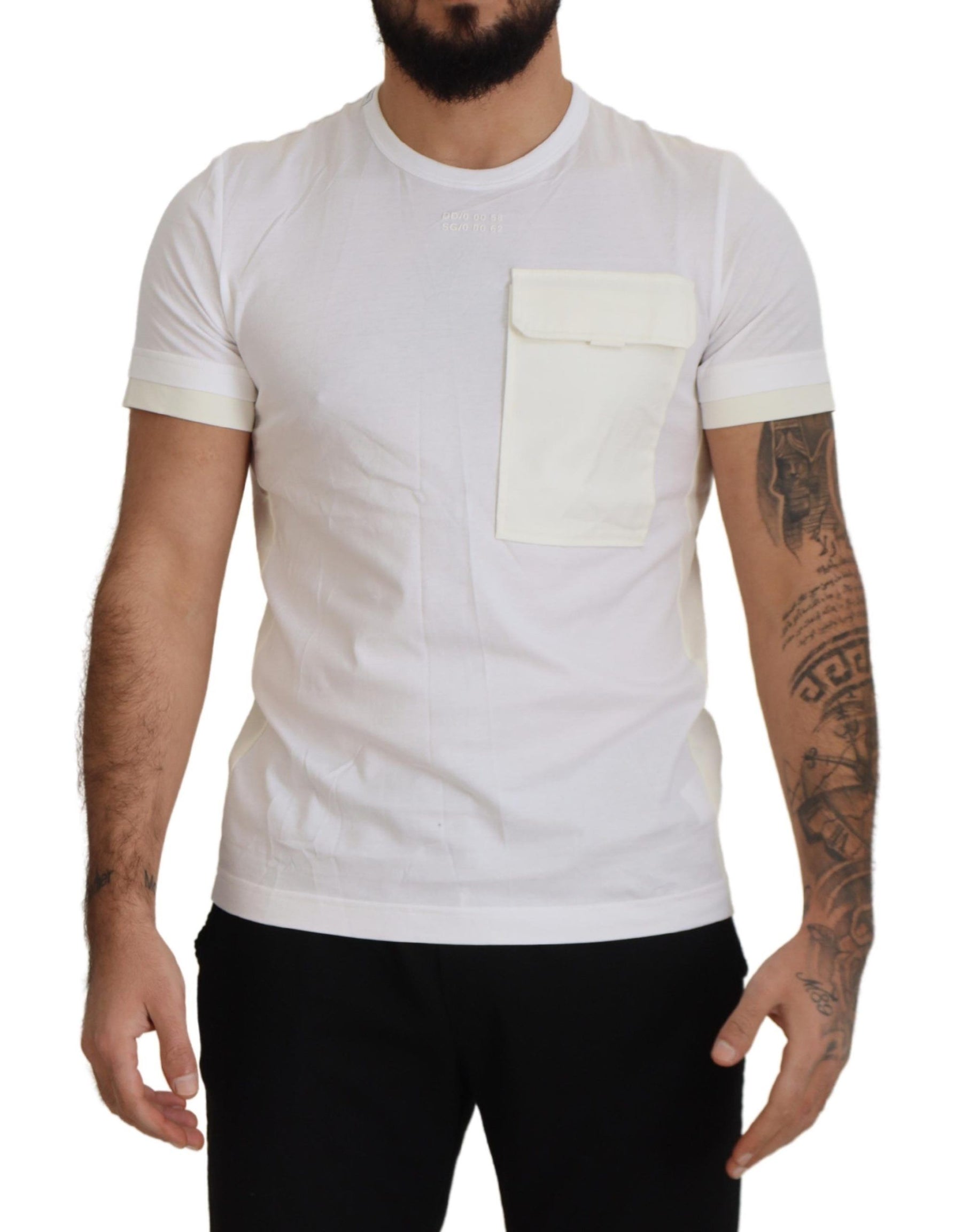 Dolce & Gabbana White Flap Pocket Short Sleeves T-shirt | Regal Royce