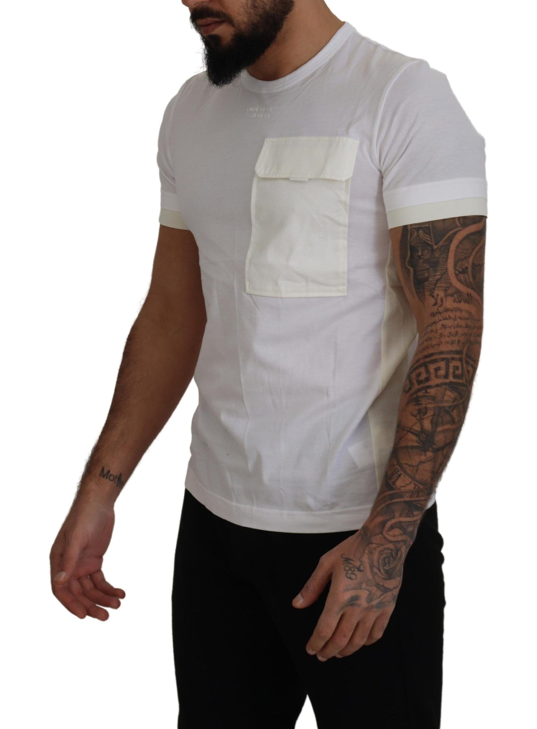 Dolce & Gabbana White Flap Pocket Short Sleeves T-shirt | Regal Royce