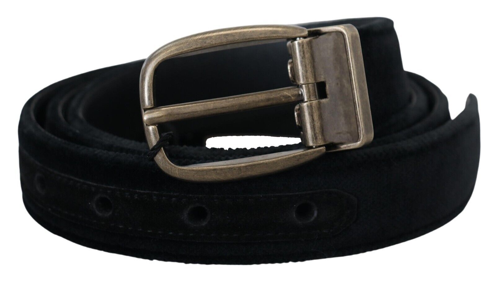 Dolce & Gabbana Black Velvet Leather Antique Metal Buckle | Regal Royce