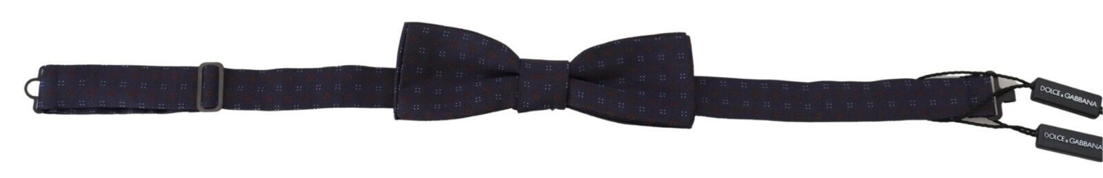 Dolce & Gabbana Blue Pattern Silk Adjustable Neck Papillon Bow Tie | Regal Royce