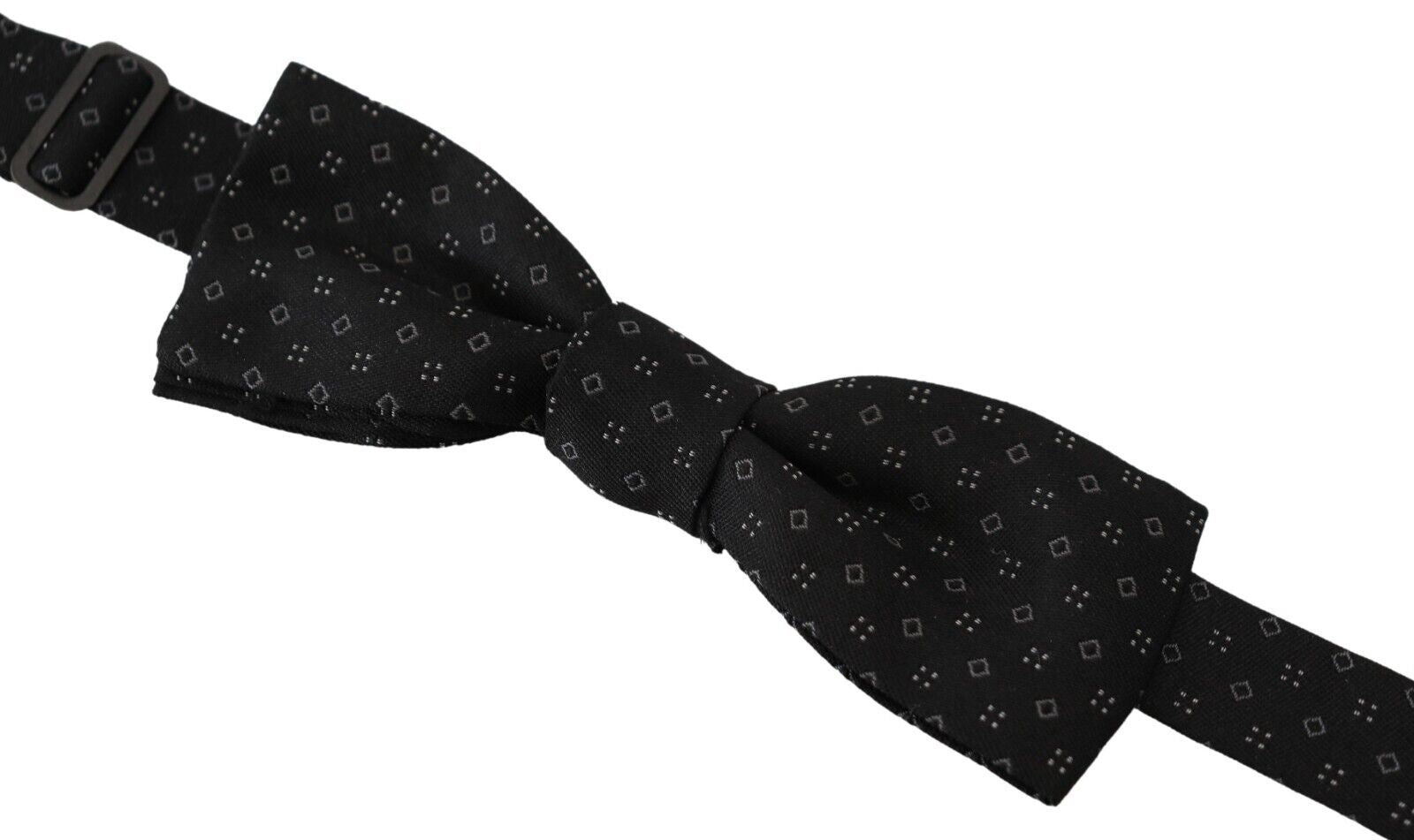 Dolce & Gabbana Black Silk Patterned Necktie Men Accessory Bow Tie | Regal Royce