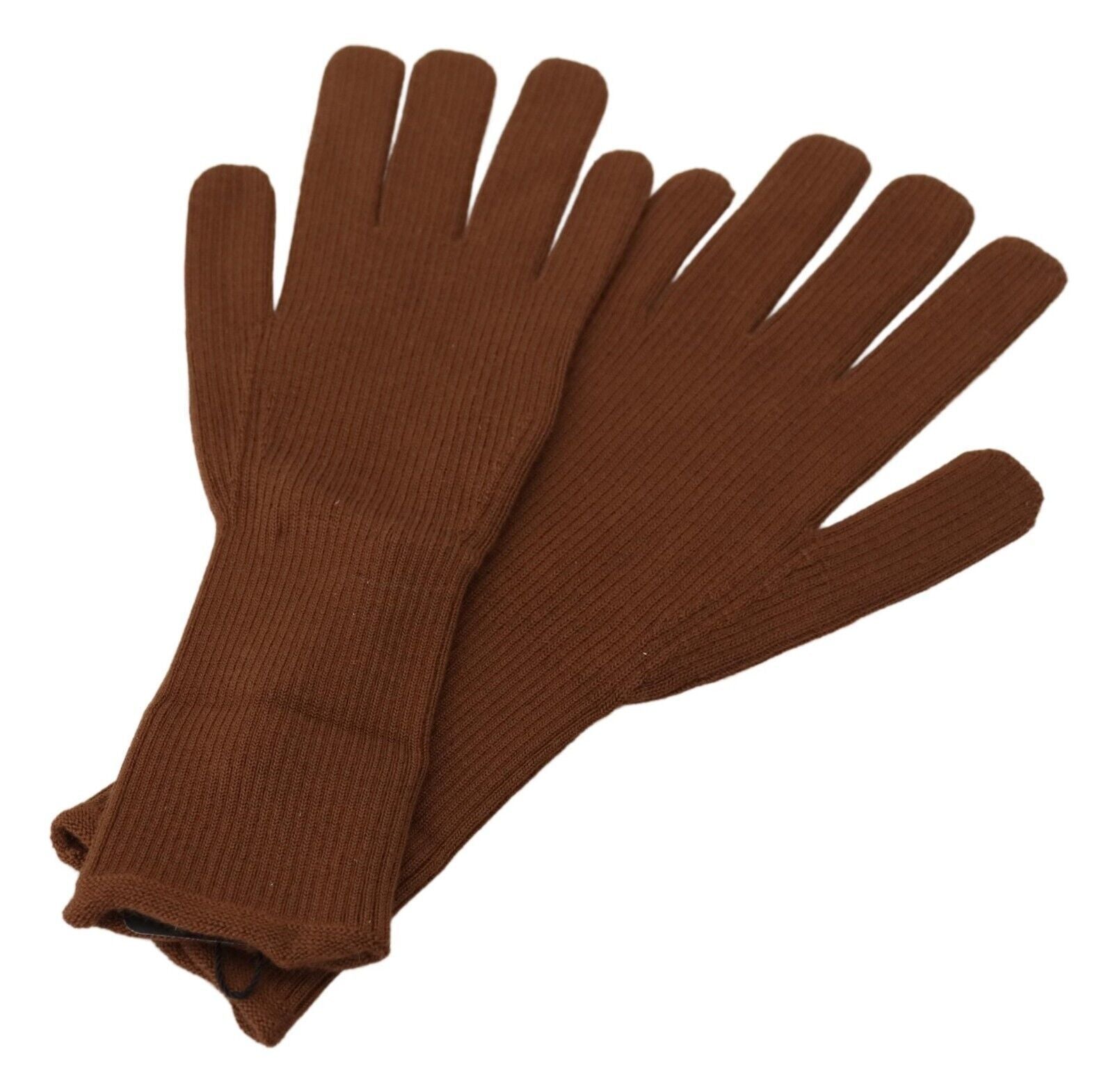 Dolce & Gabbana Brown Cashmere Knitted Hands Mitten Mens Gloves | Regal Royce