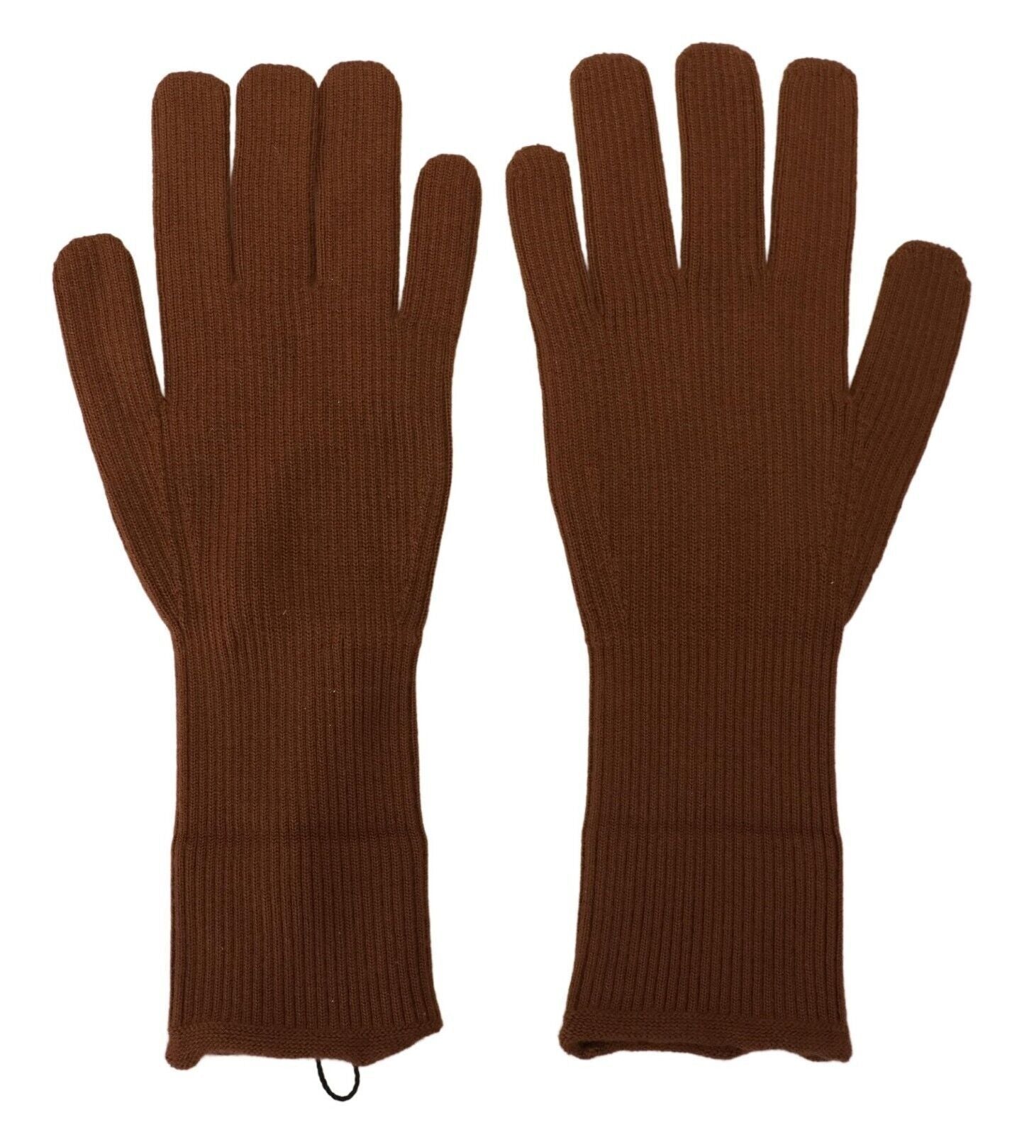 Dolce & Gabbana Brown Cashmere Knitted Hands Mitten Mens Gloves | Regal Royce