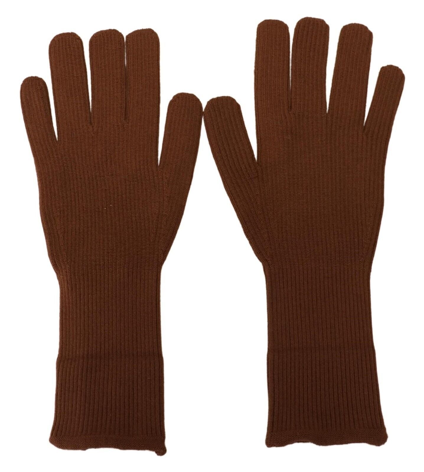 Dolce & Gabbana Brown Cashmere Knitted Hands Mitten Mens Gloves | Regal Royce