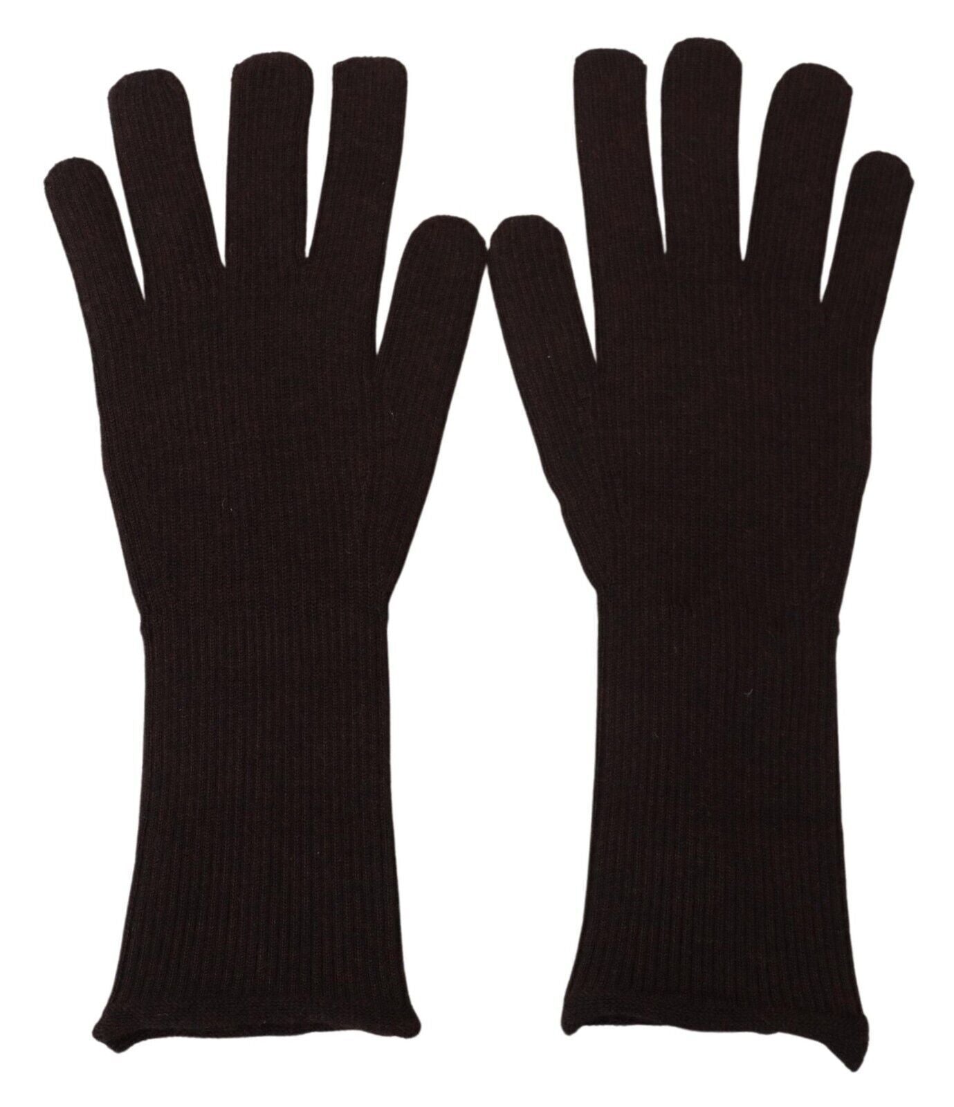 Dolce & Gabbana Brown Cashmere Silk Hands Mitten Mens Gloves | Regal Royce