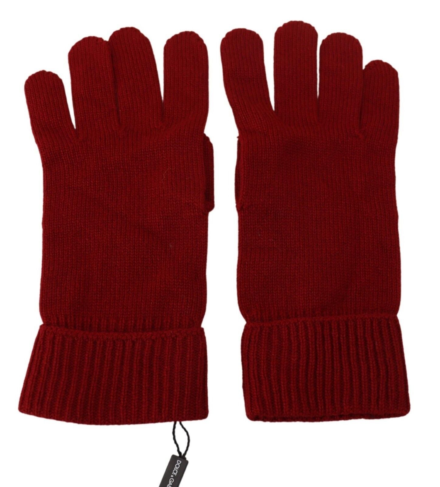 Dolce & Gabbana Red 100% Cashmere Knit Hands Mitten Mens Gloves | Regal Royce
