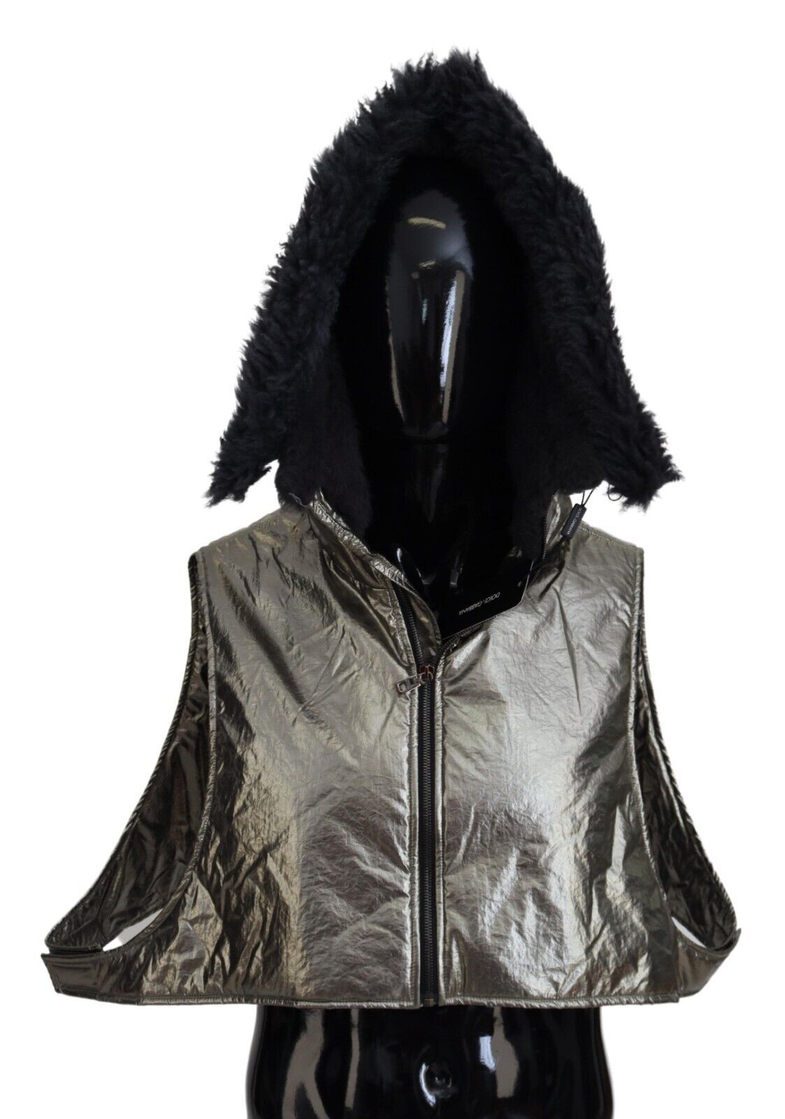 Dolce & Gabbana Silver Fur Whole Head Wrap Men Capello Nylon Hat | Regal Royce