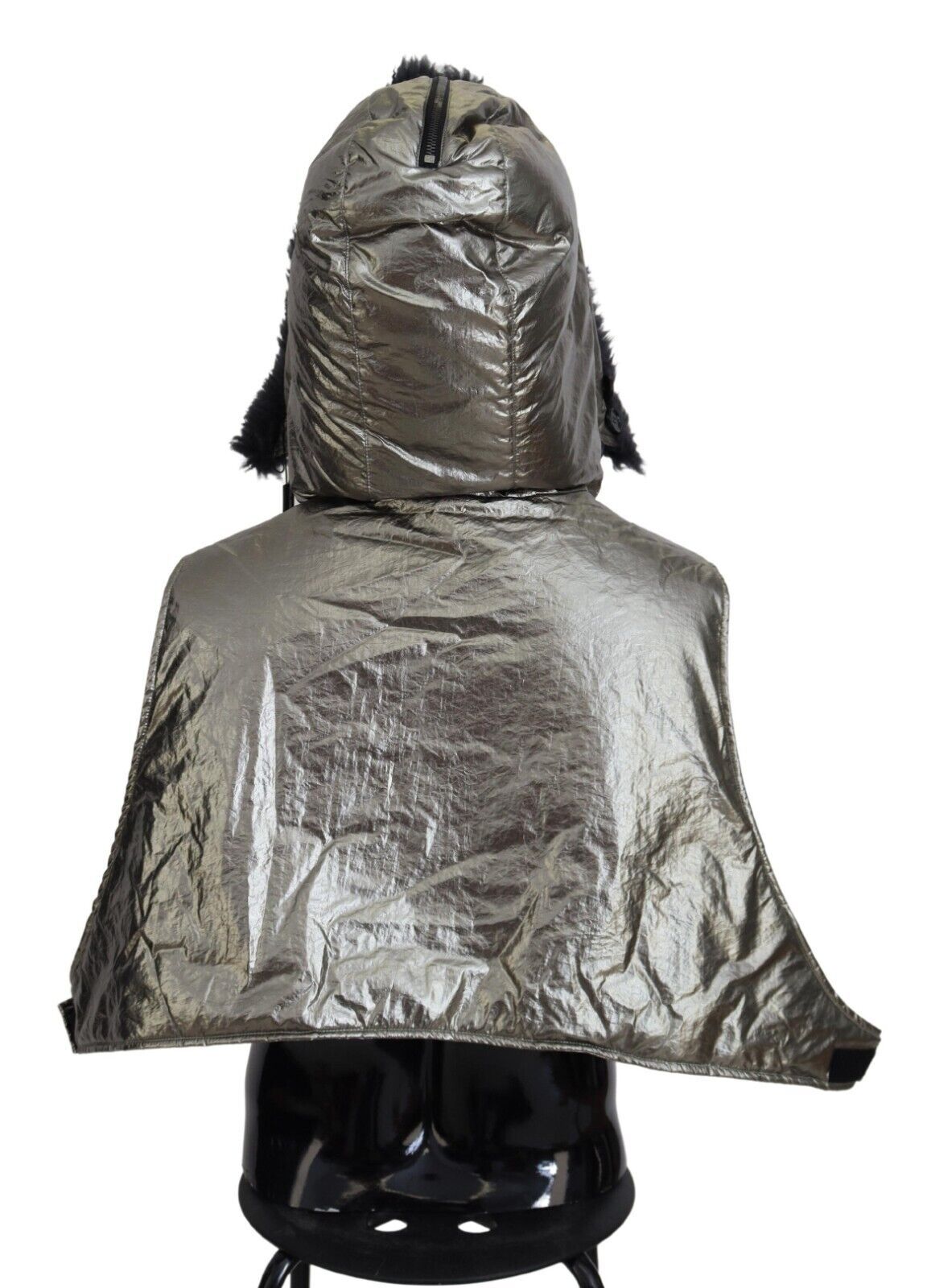 Dolce & Gabbana Silver Fur Whole Head Wrap Men Capello Nylon Hat | Regal Royce