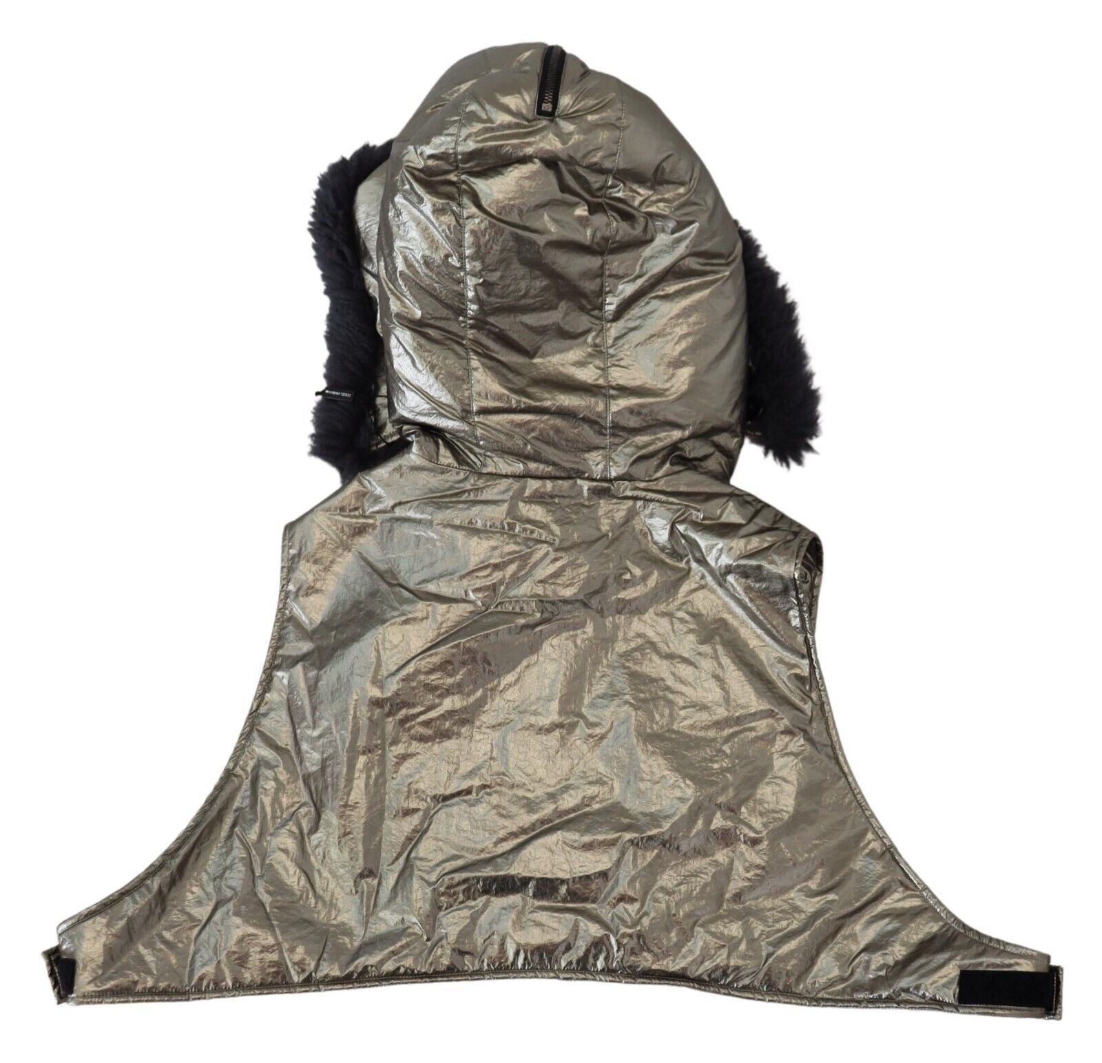 Dolce & Gabbana Silver Fur Whole Head Wrap Men Capello Nylon Hat | Regal Royce