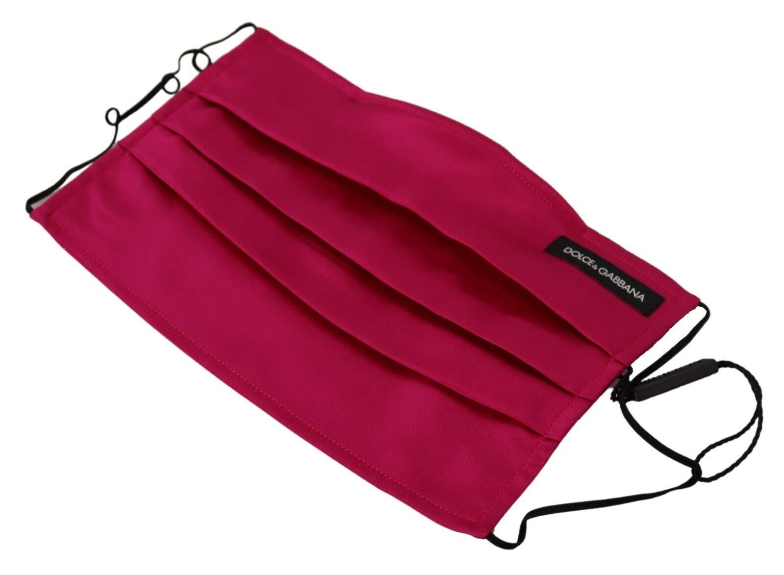 Dolce & Gabbana Maroon Silk Pleated Elastic Ear Strap One Size Face Mask | Regal Royce