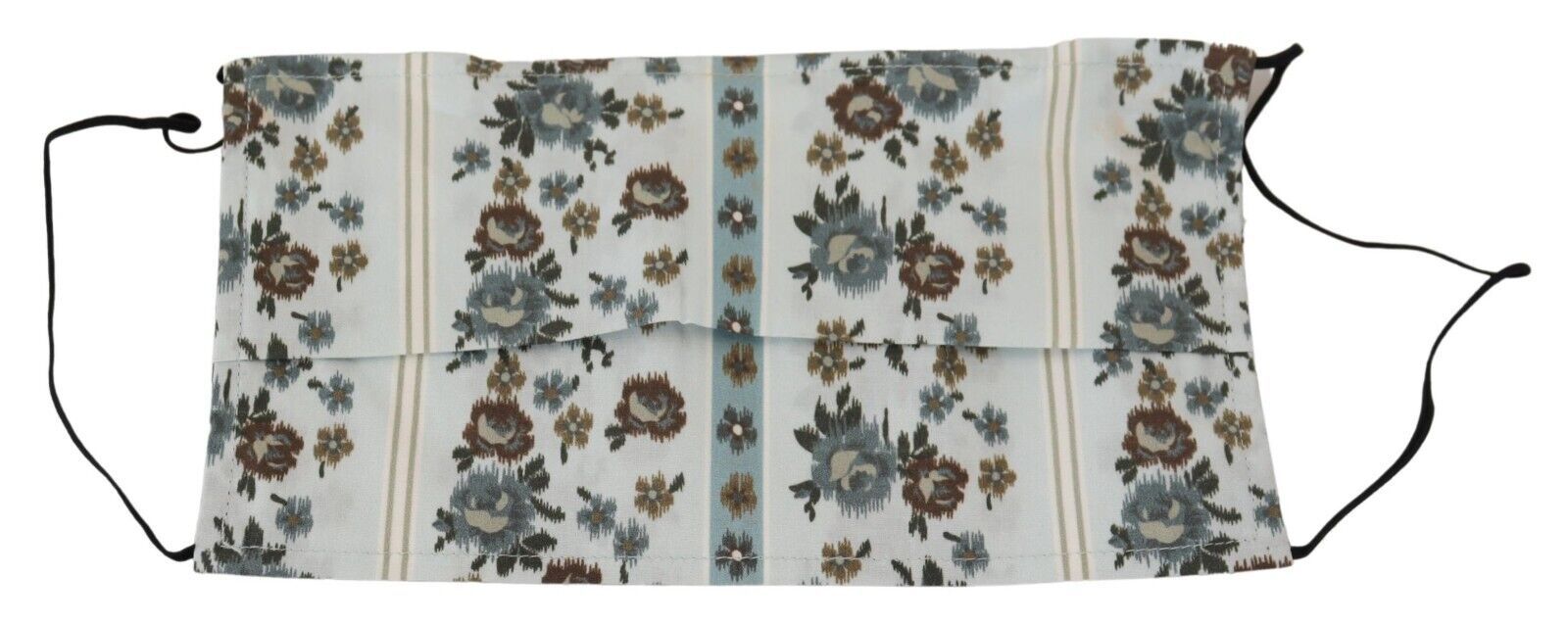 Dolce & Gabbana White Floral Cotton Pleated Elastic Ear Strap Face Mask | Regal Royce