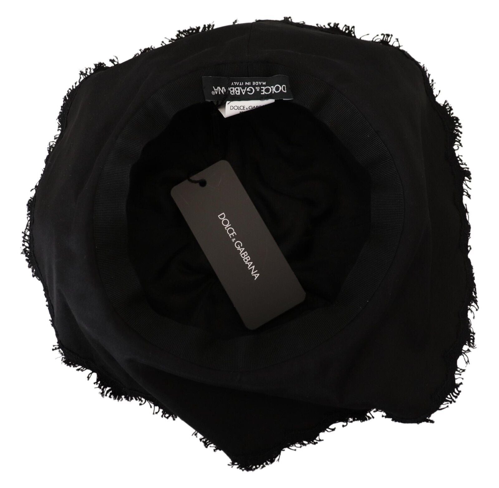 Dolce & Gabbana Black Cotton Wide Brim Shade Hat | Regal Royce