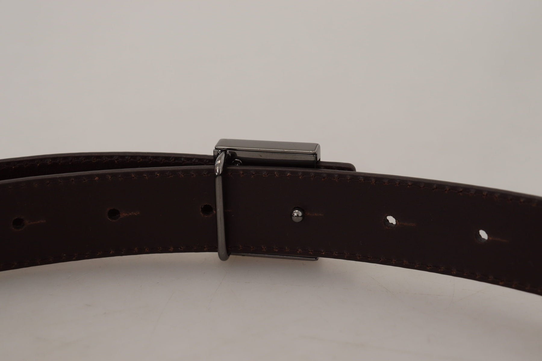 Dolce & Gabbana Gold Leather Silver Square Metal Buckle Belt | Regal Royce