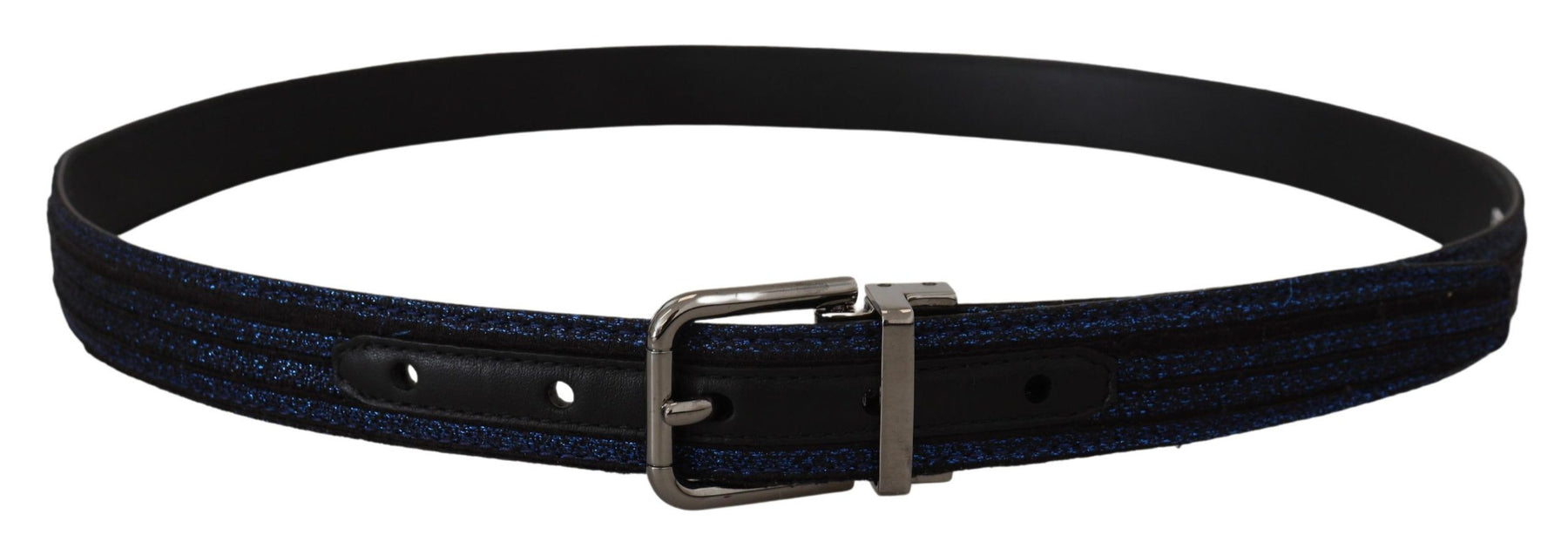 Dolce & Gabbana Blue Jacquard Stripe Silver Buckle Belt | Regal Royce