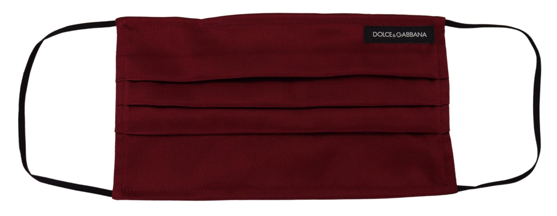 Dolce & Gabbana Maroon Silk Pleated Elastic Ear Strap One Size Face Mask | Regal Royce