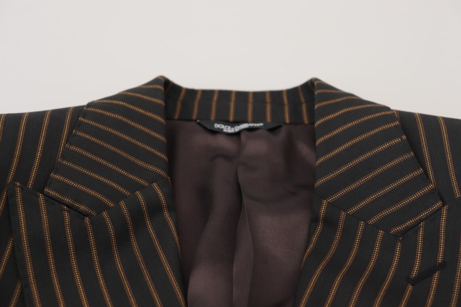 Dolce & Gabbana Black Brown Stripes Single Breasted Blazer | Regal Royce