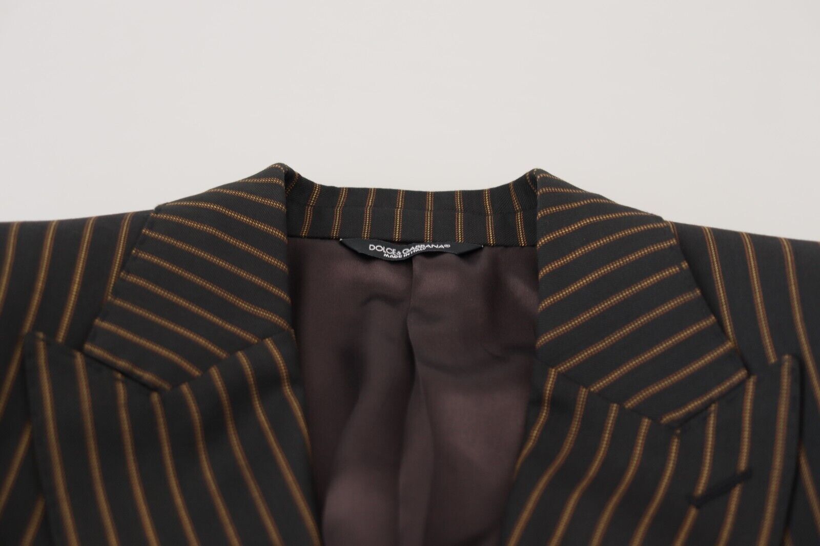 Dolce & Gabbana Black Brown Stripes Single Breasted Blazer | Regal Royce