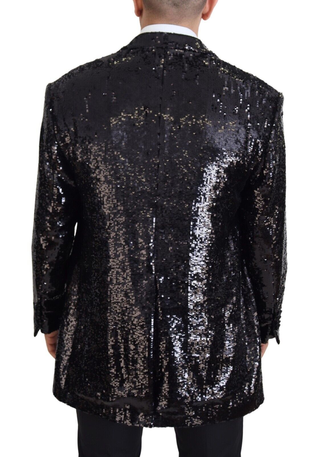 Dolce & Gabbana Black Sequined Cow Pattern Nylon Blazer | Regal Royce