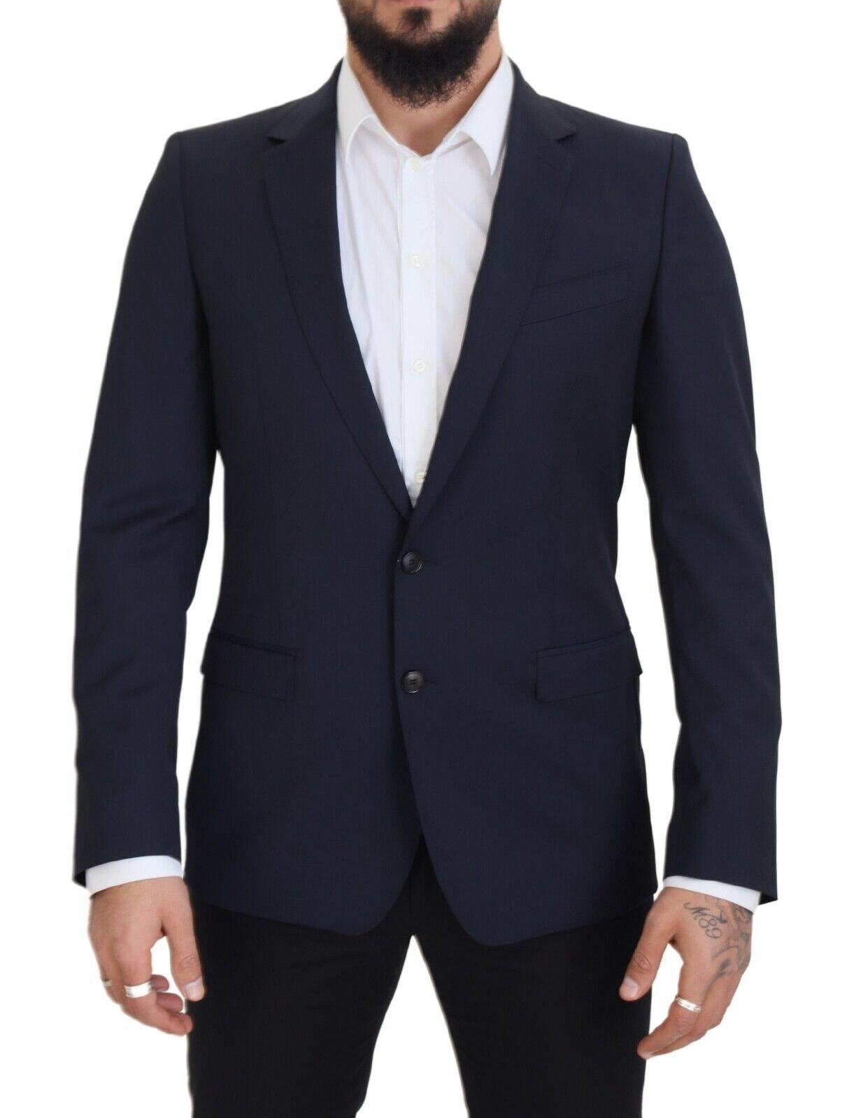 Dolce & Gabbana Dark Blue Wool Single Breasted MARTINI Blazer | Regal Royce