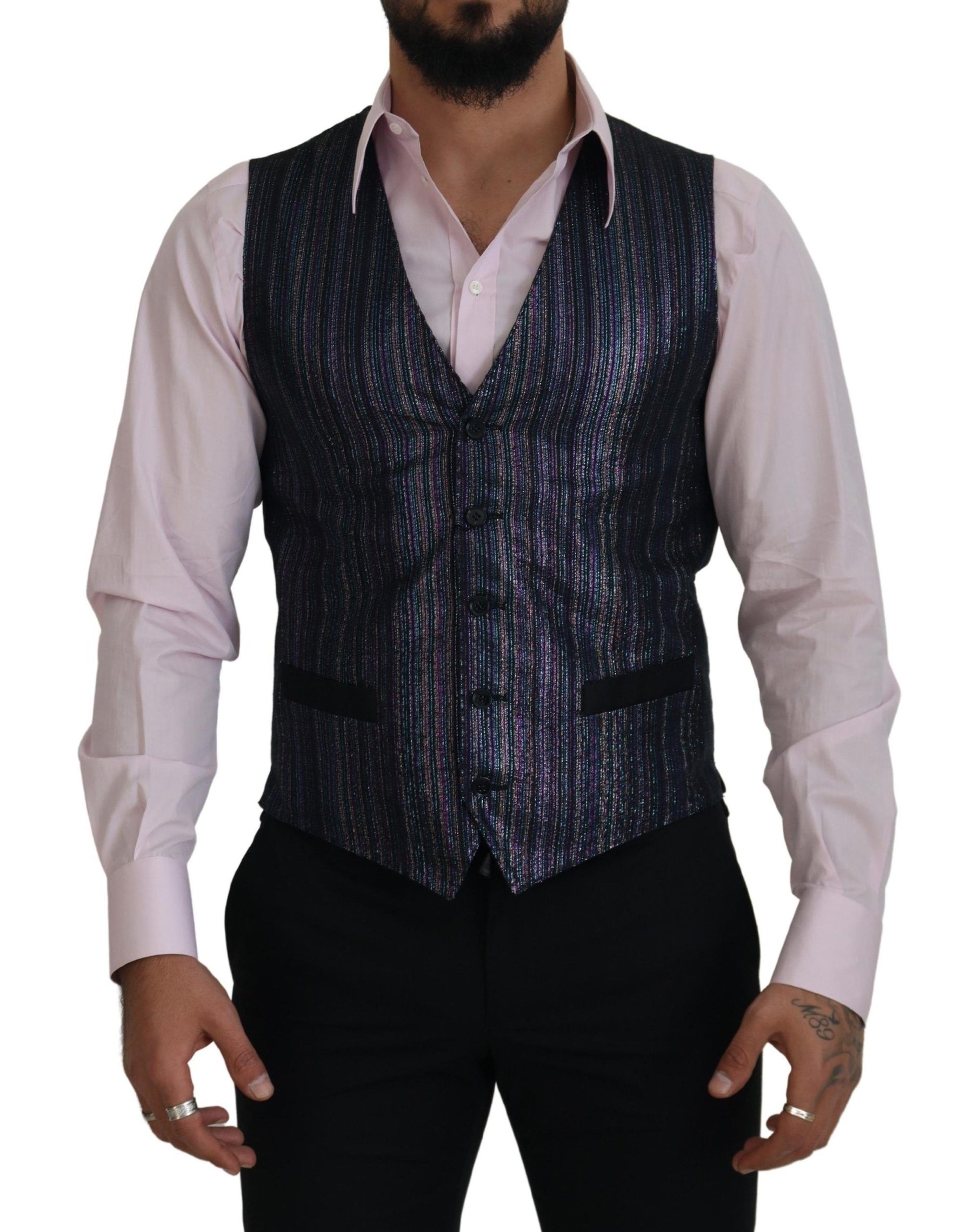 Dolce & Gabbana Multicolor Polyester Waistcoat Dress Formal Vest | Regal Royce