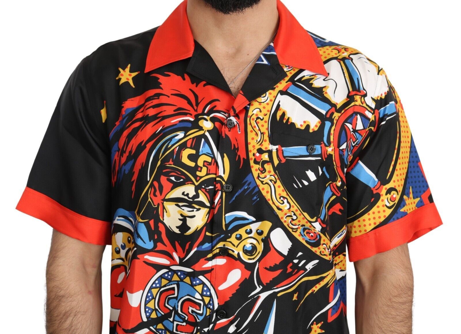 Dolce & Gabbana Multicolor Printed Short Sleeves Casual Shirt | Regal Royce