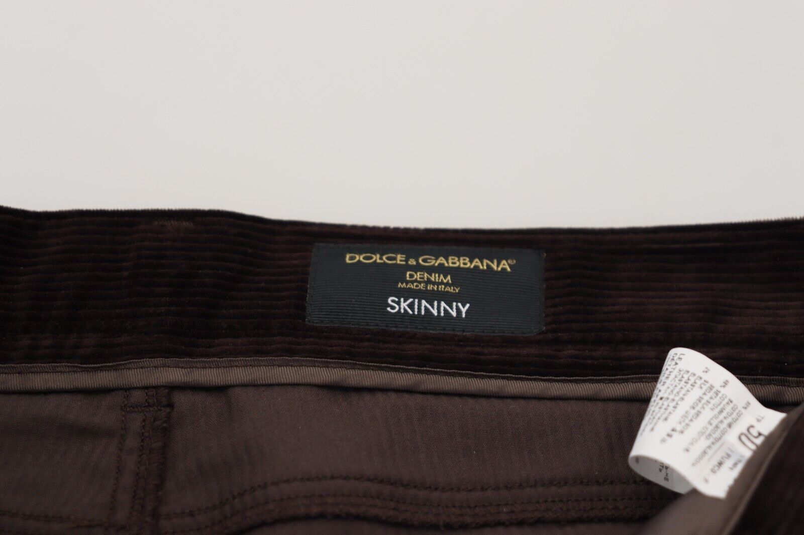 Dolce & Gabbana Brown Corduroy Men Casual Trouser Pants | Regal Royce