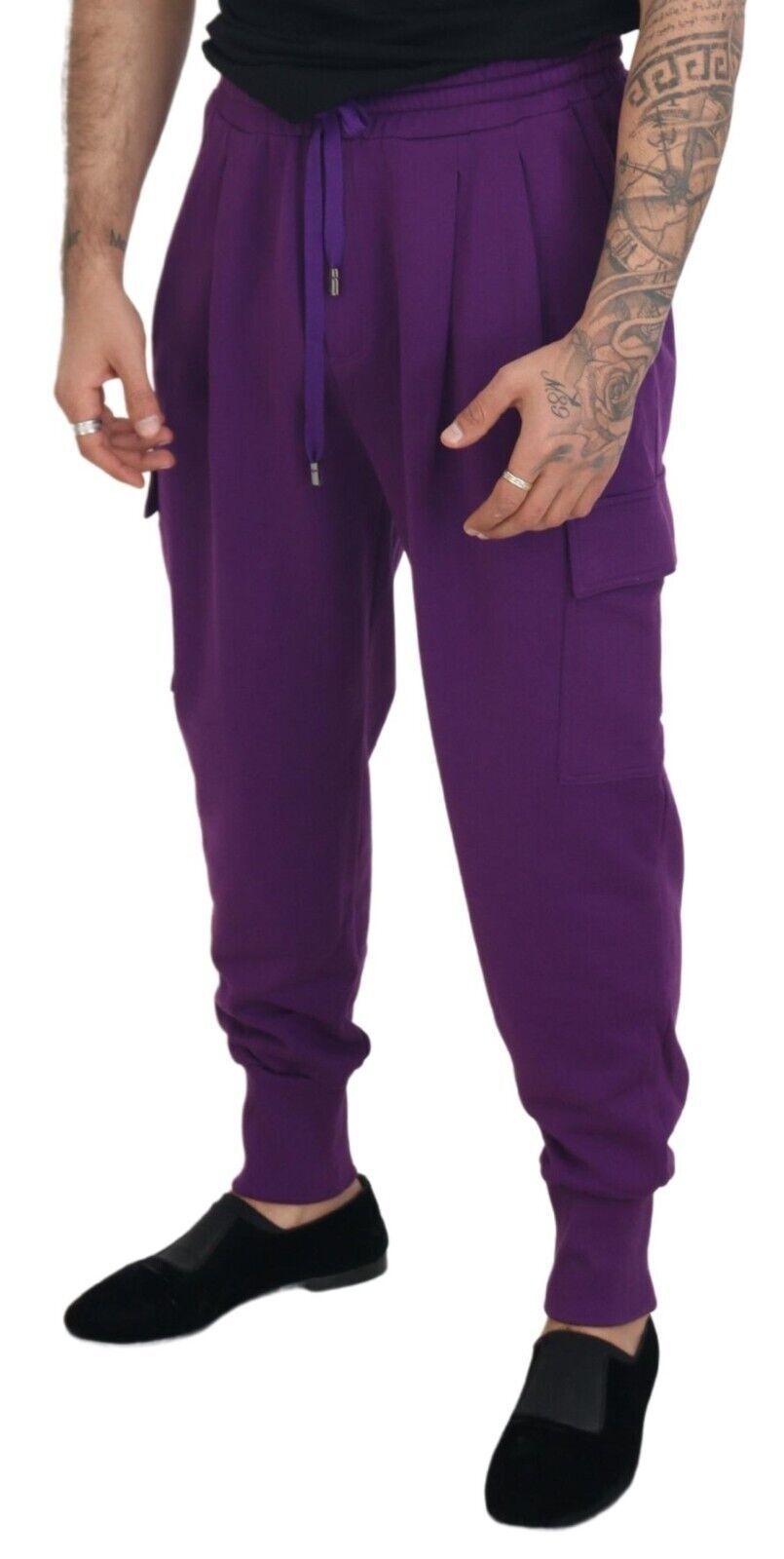 Dolce & Gabbana Purple Cotton Cargo Sweatpants Jogging Pants | Regal Royce