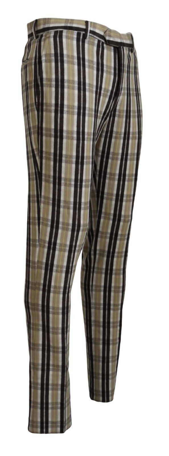 BENCIVENGA Multicolor Checkered Cotton Straight Fit Men Pants | Regal Royce