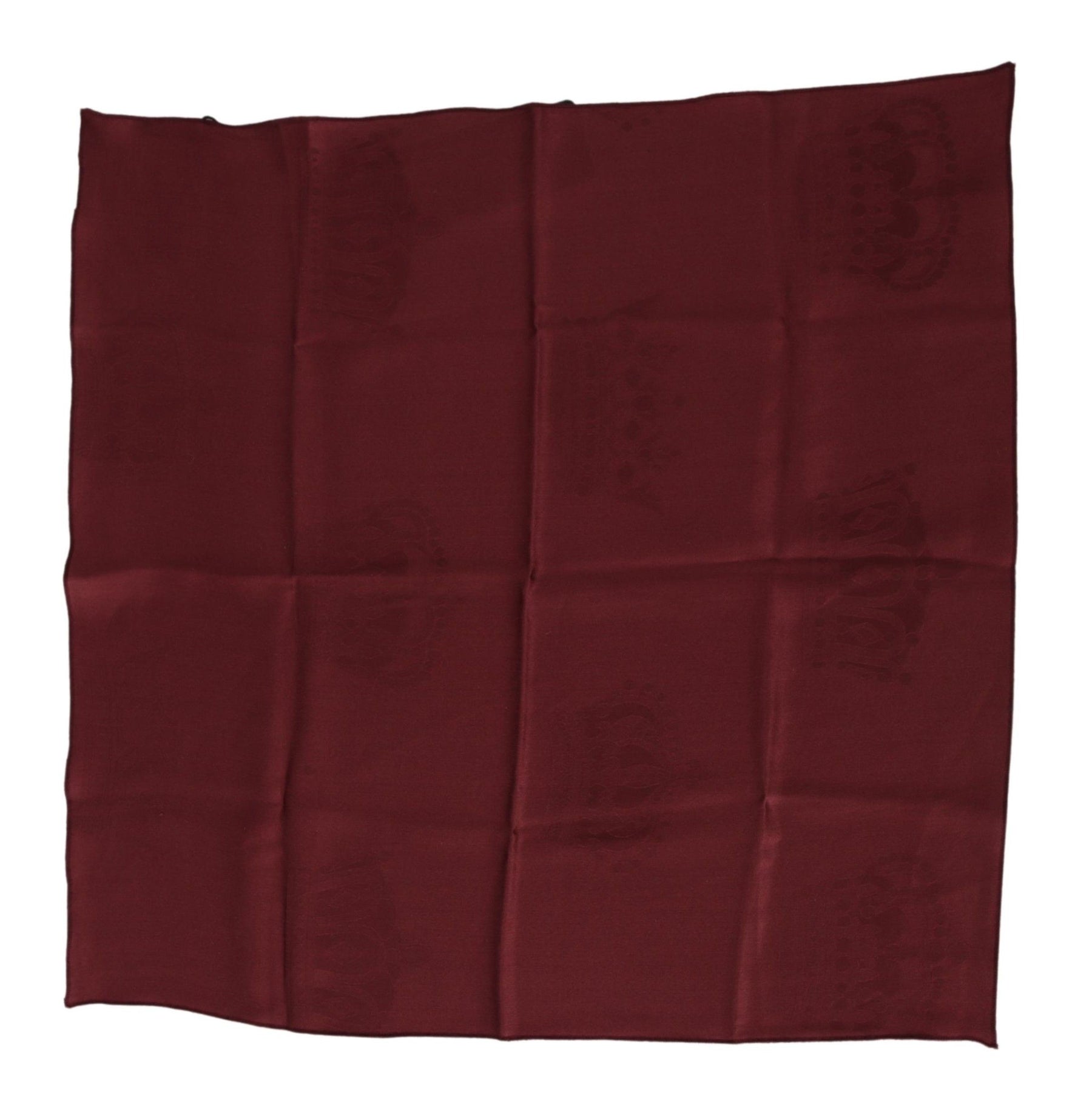 Dolce & Gabbana Maroon Silk Crown Square Wrap Handkerchief Scarf | Regal Royce