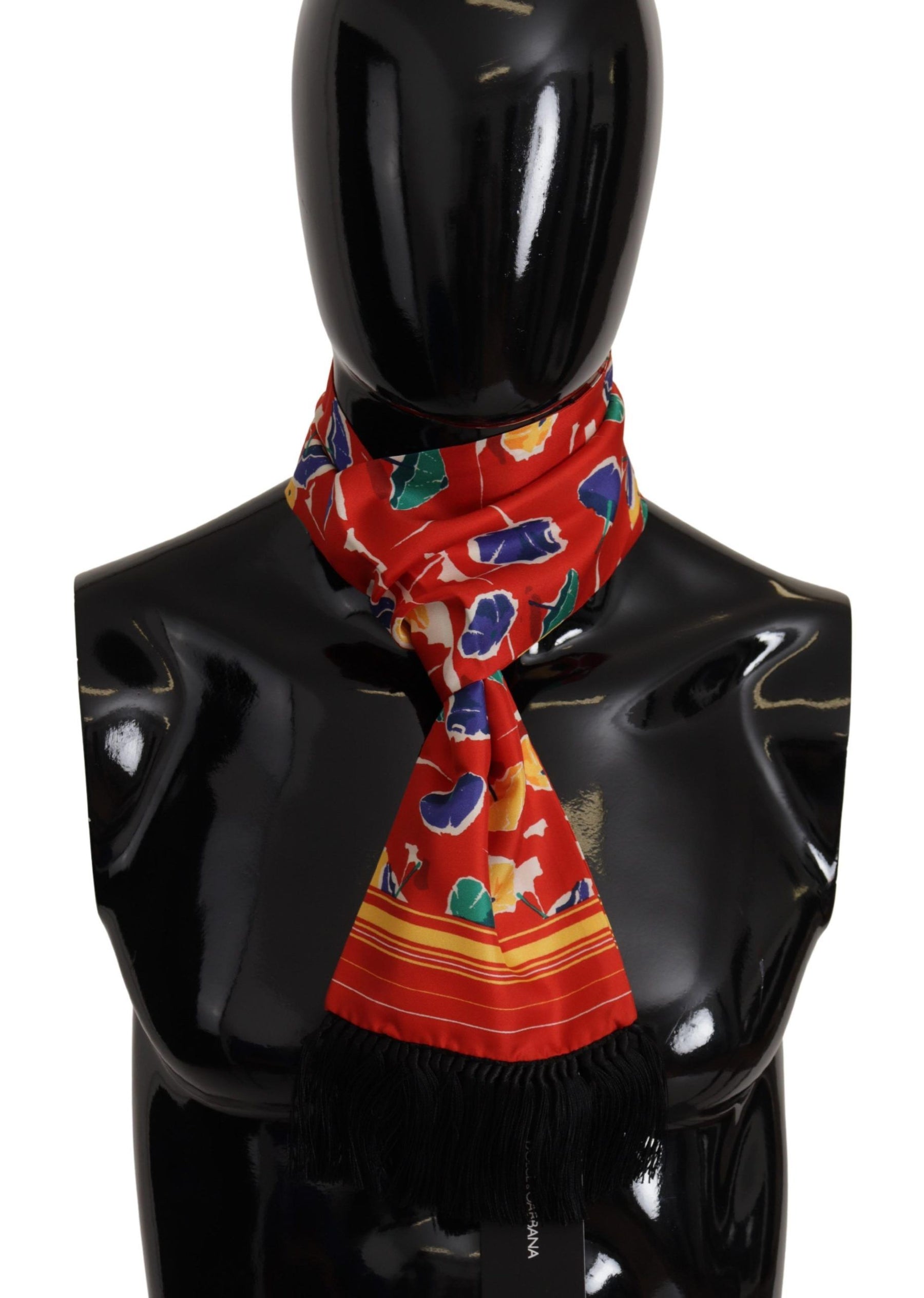 Dolce & Gabbana Multicolor DG Umbrellas Print Shawl Fringe Scarf | Regal Royce