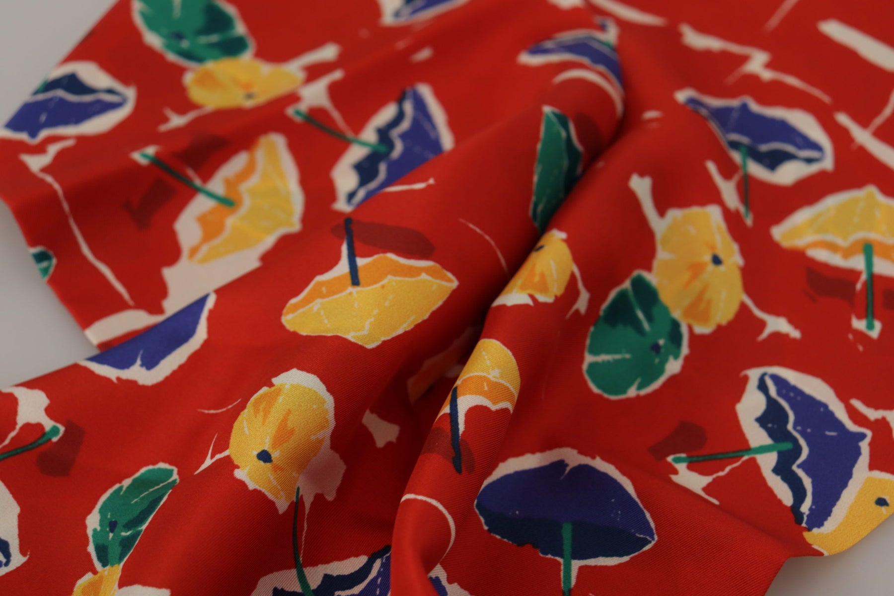 Dolce & Gabbana Multicolor DG Umbrellas Print Shawl Fringe Scarf | Regal Royce